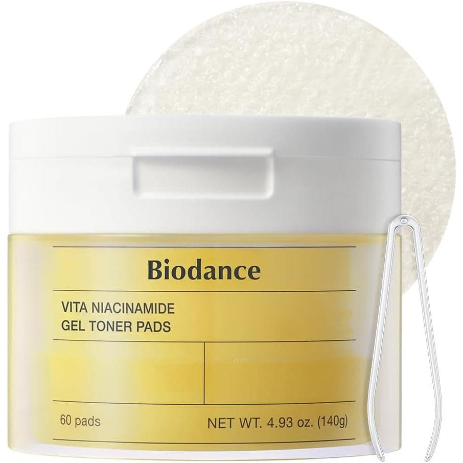 Biodance Vita Niacinamide Gel Toner Pads, Corretor de Manchas Escuras, Uniformizador do Tom de Pele, Discos Tonificantes