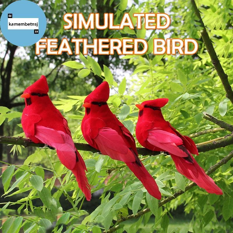 KAM Pena De Pássaro Vermelho Arte De Veludo Falso Imitação Artificial Ornamentos Festa DIY BR