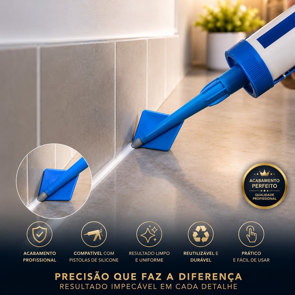 Kit 5 Bicos de Acabamento Silicone para Cartucho Aplicador de Rejunte e Vedação | Acabamento Profissional