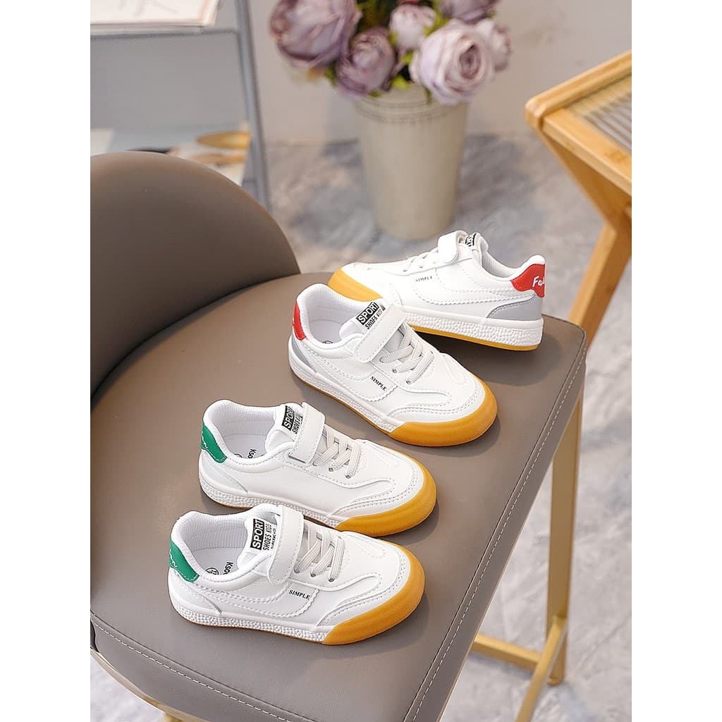 Bebê da criança sapatos de jardim de infância sapatos brancos meninos tênis 2024 primavera outono novo estilo Campus men
