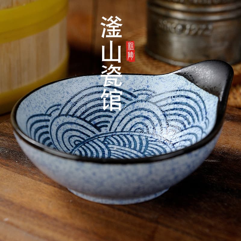 Tigela pequena doméstica estilo japonês, prato pequeno, molho de cerâmica, tempero, prato de 5 polegadas, tigela de temp