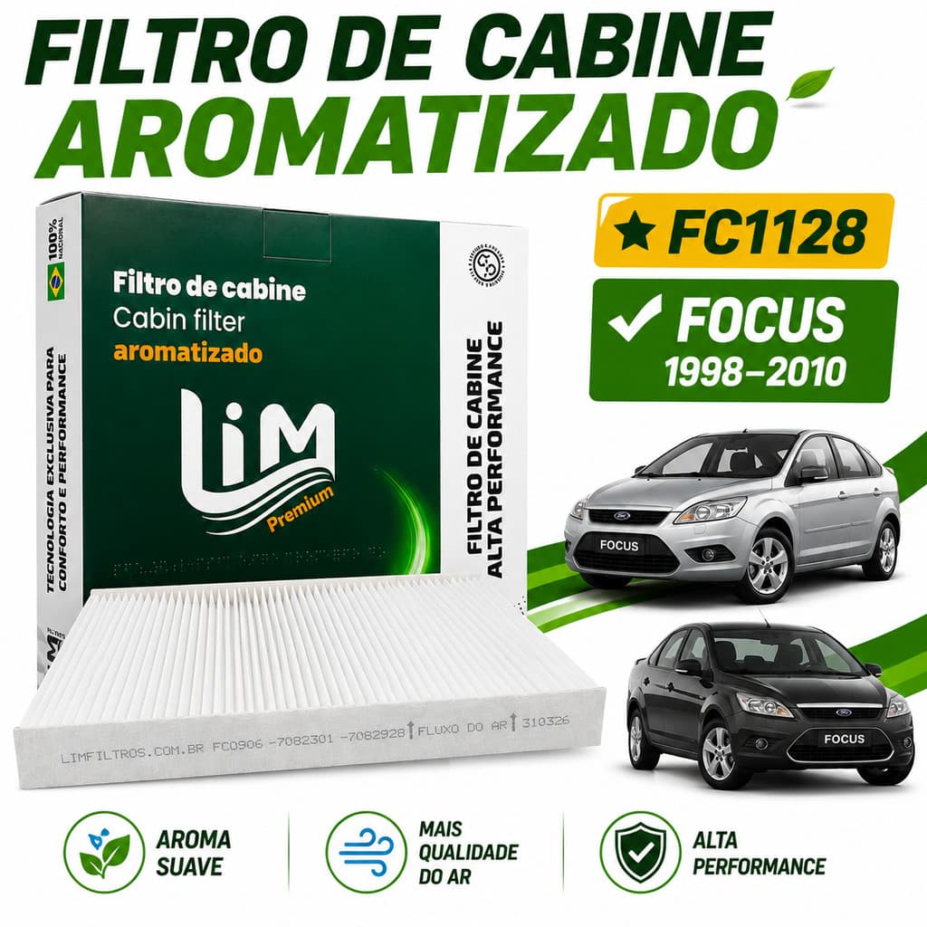 Filtor Ar Condicionado Cabine Aromatizado Ford Focus 1998 a 2010 Linha PREMIUM Pro