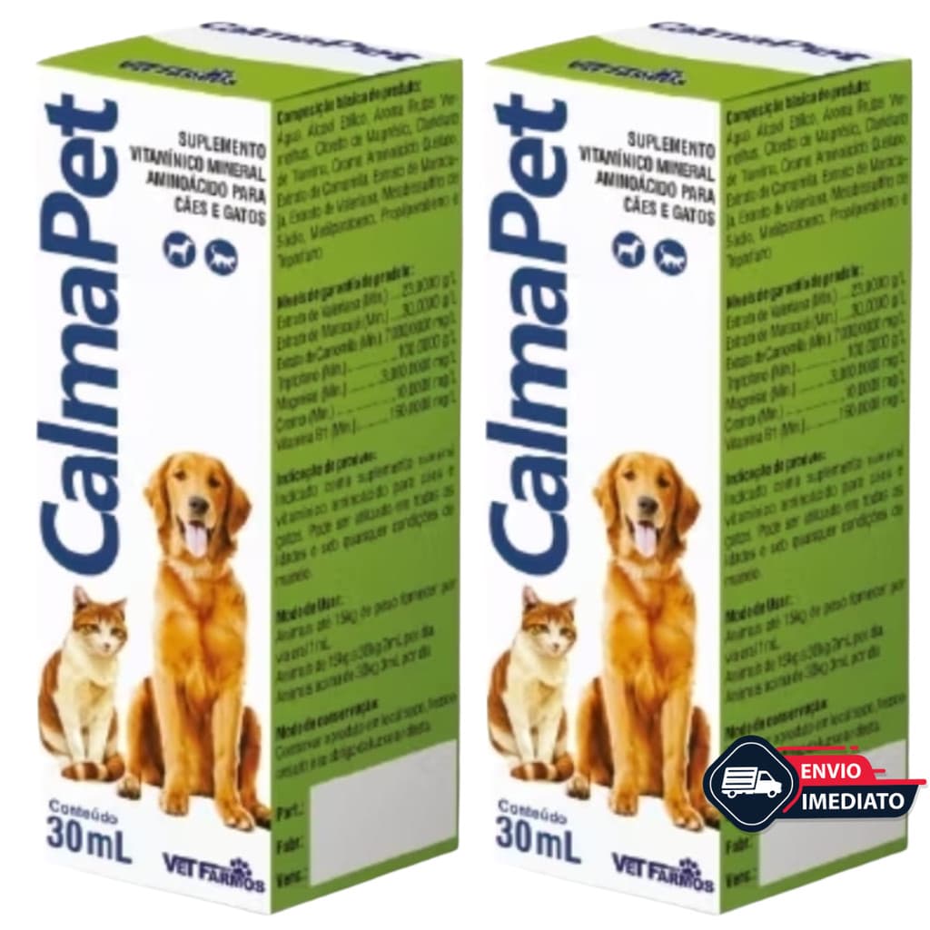 Kit 2 CALMAPET 30ml para Pet Cães e Gatos