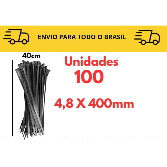 Kit Abraçadeira de nylon todos os tamanhos completo 100 unidades / Enforca gato / Abraçadeira