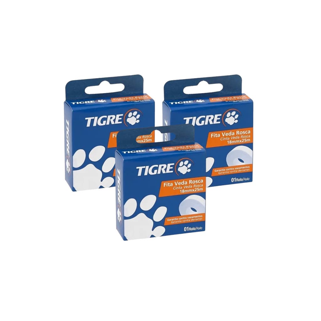 KIT COM 3 TIGRE FITA VEDA ROSCA 18X10MTS 54501854
