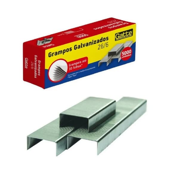 Grampos Galvanizados 26/6 - 5000 unidades