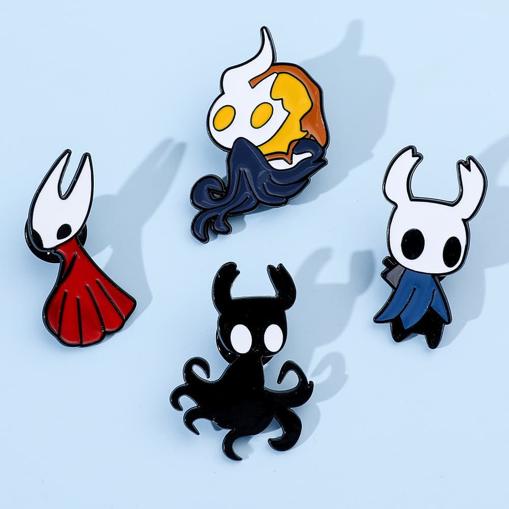 Broche Periférico de Personagem de Desenho Animado Hollow Knight Personagem de Jogo Criativo Distintivo de Metal