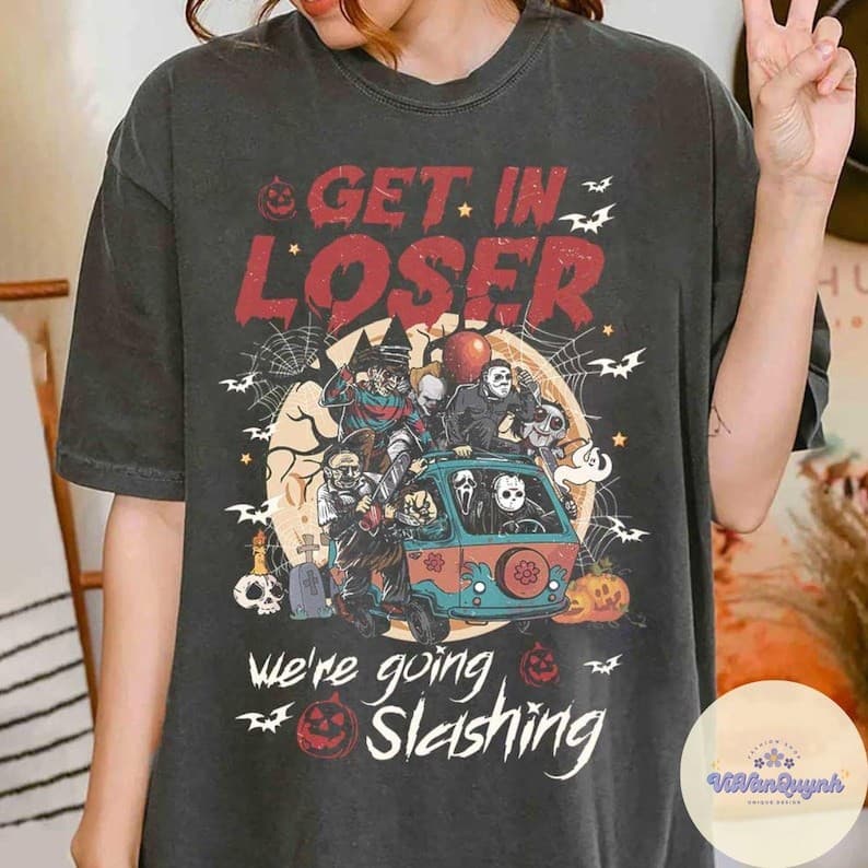 Camiseta Masculino Feminino Fofo Camisa Get In Loser We're Going Slashing Algodão Premium