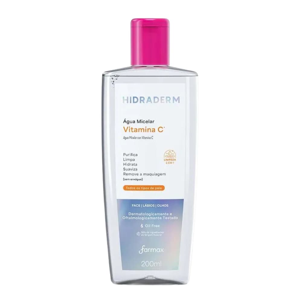 Água Micelar Suave 200ml Vitamina C Limpeza Profunda Sem Enxágue