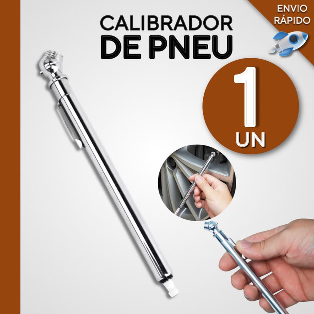 Calibrador Para Pneus Medidor de Pressão Em Libras Tipo Caneta Carro Bike Moto