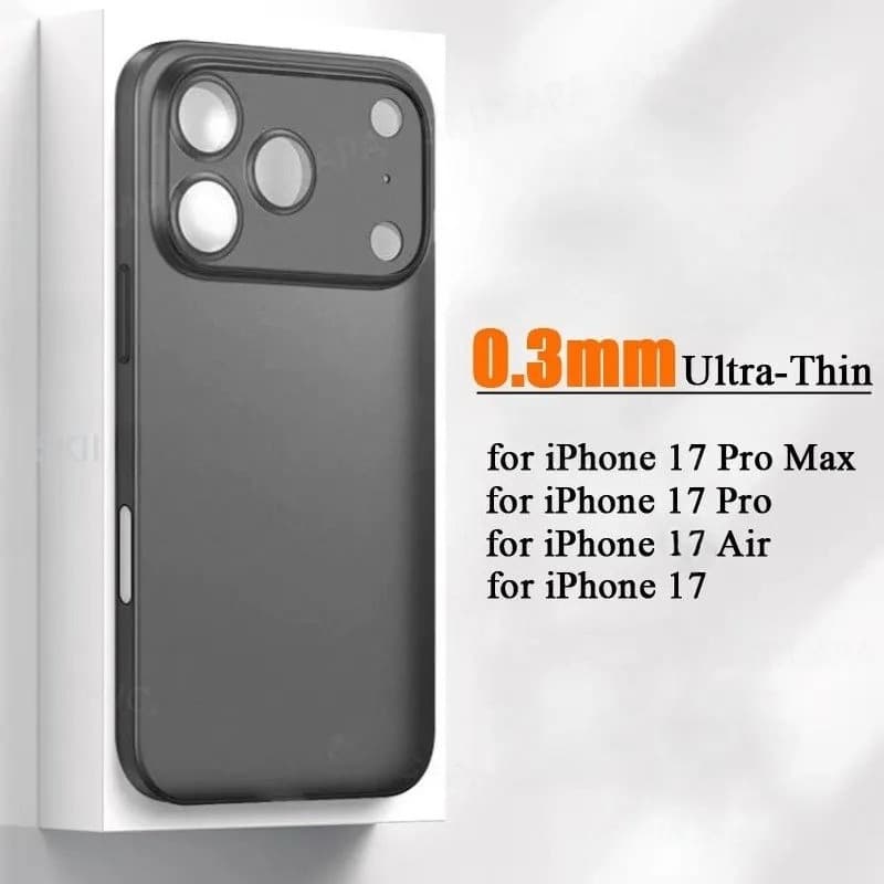 0.3mm Ultra Fino Fosco À Prova De Choque Caso De Telefone Para Iphone 17 Pro Max Ar Translúcido Macio PP Capa iPhone17