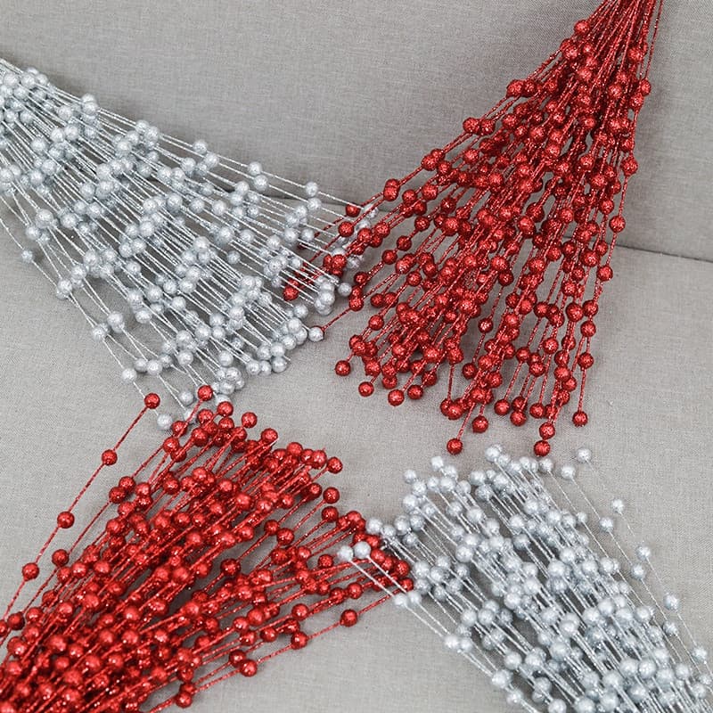 50 PCS Ramos Longos Decorações De Natal Artificial Holly Alegriamente Decoração De Ano Novo Bouquet De Bagas