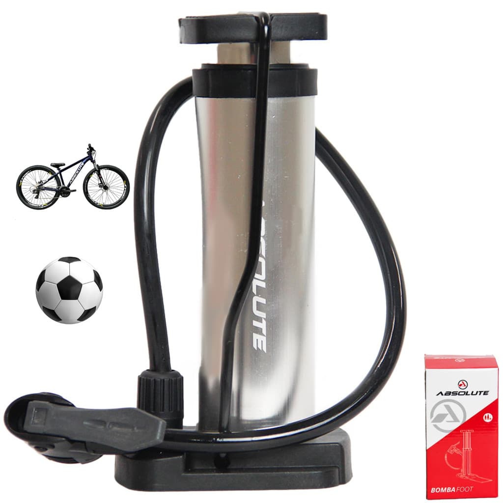 Bomba de Ar Absolute Foot Polida 120 PSI Enchimento Rápido