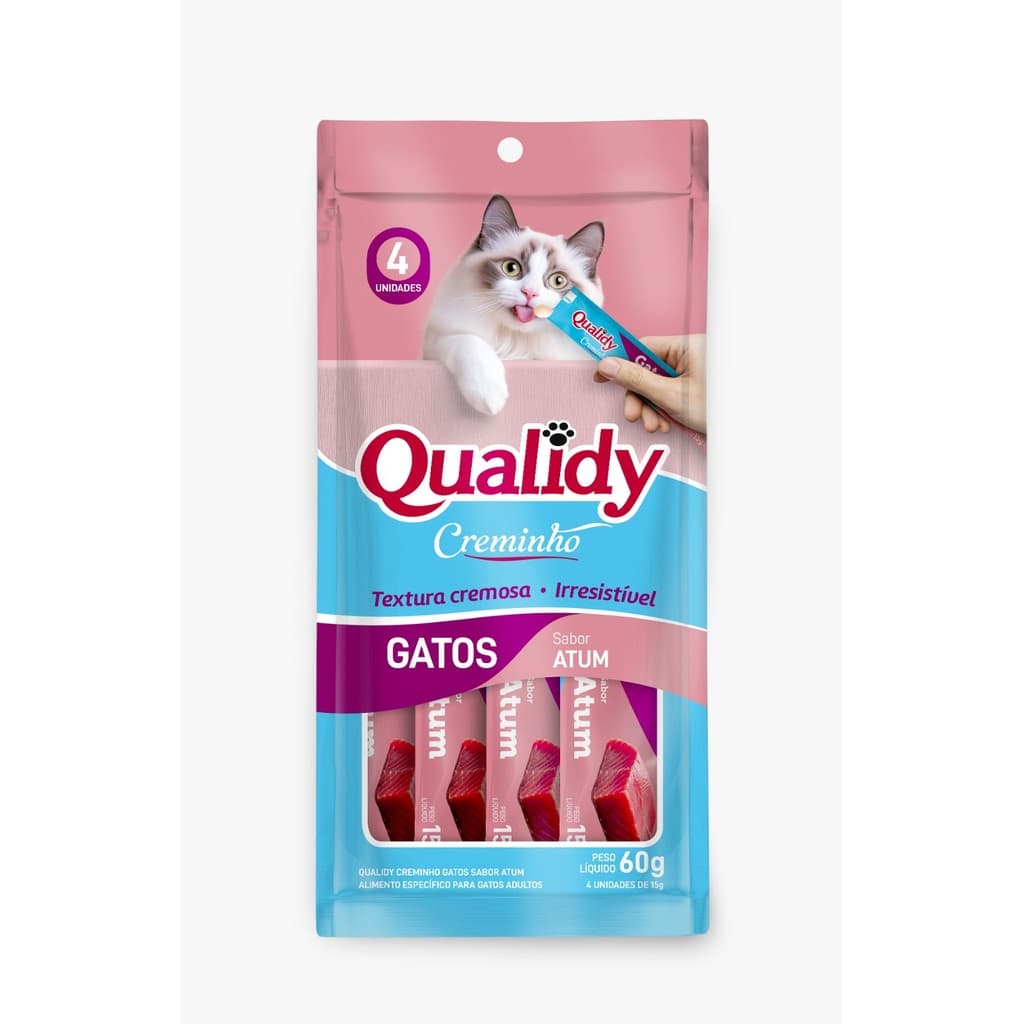 Qualidy Creminho Para Gatos Sabor Atum- Display com 6 sachês (60g cada)