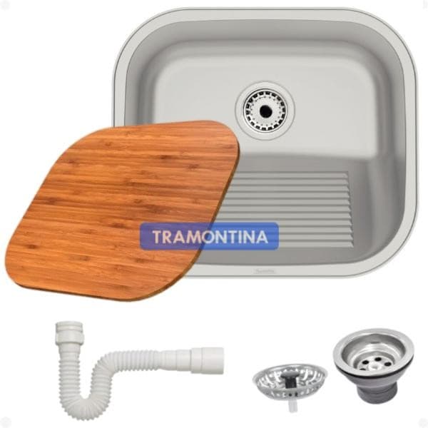 Tanque Inox Tramontina 40x35 19L Acetinado com Tábua
