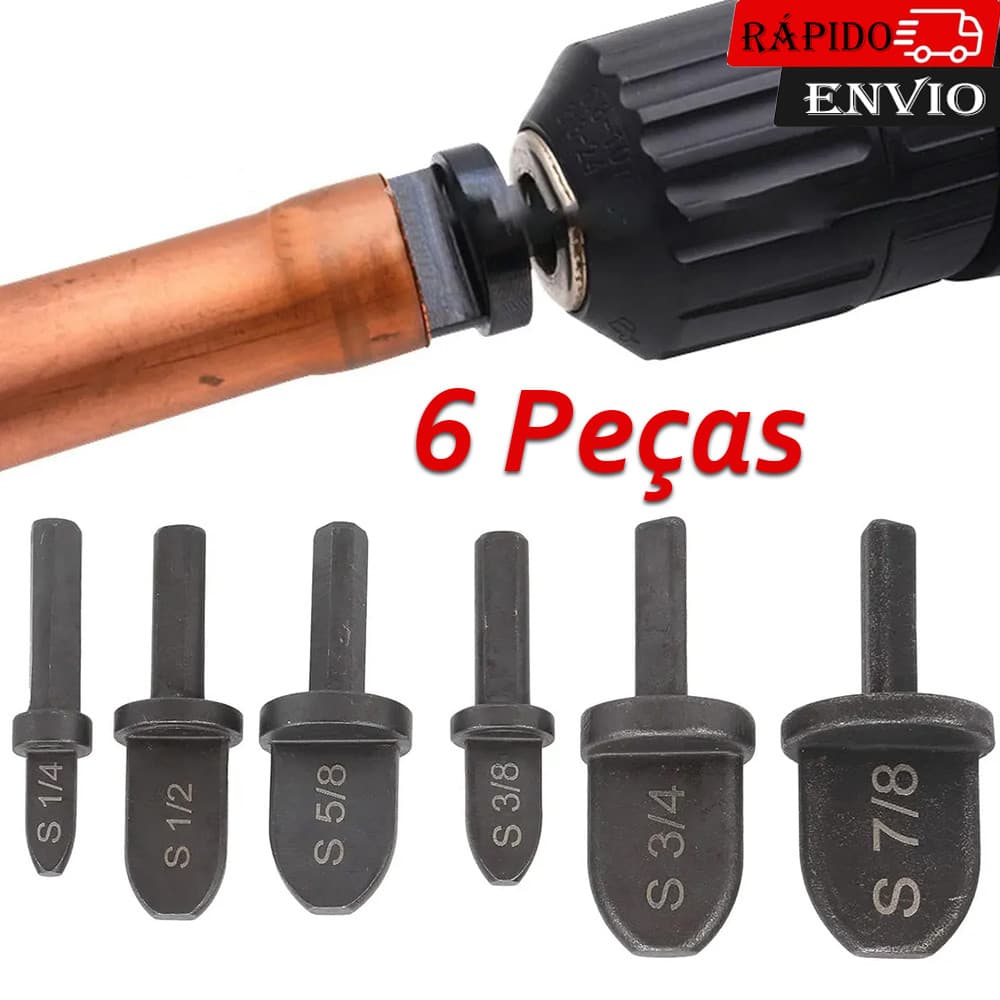Kit Expansor de Tubo 6 Peças para Cobre e Alumínio Ar Condicionado Geladeira