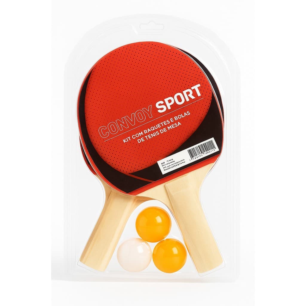 Kit Tênis de Mesa Ping Pong com 2 Raquetes + 3 Bolas – Jogo Diversão