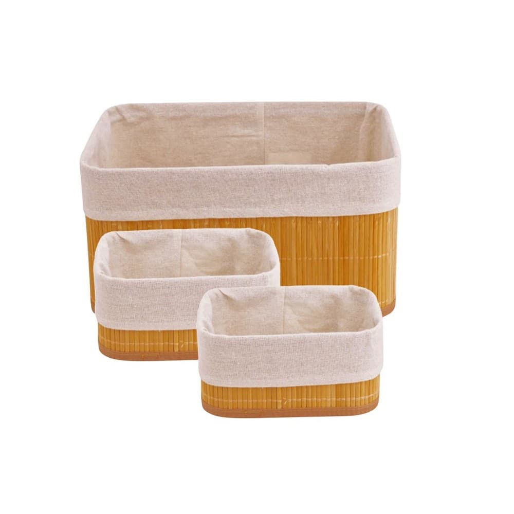 Kit 3 Cesto Organizador em Bambu