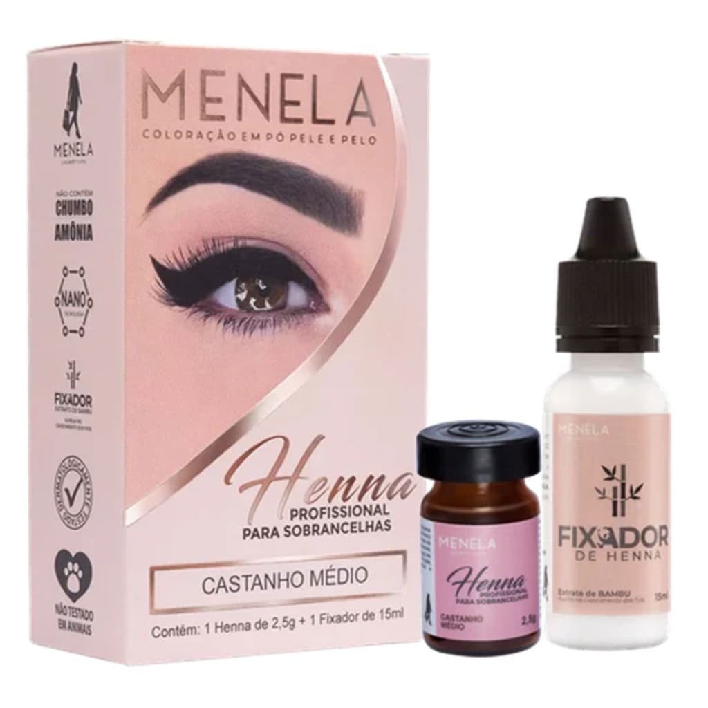 Menela - Coloração em Pó Henna - Castanho Médio