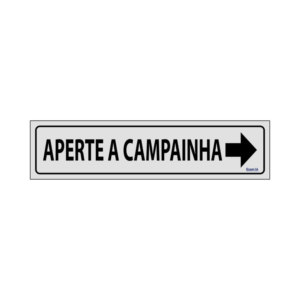 Placa De Sinalização Aperte A Campainha Á Direita 30x7 Ecom IA - B-704 F9e