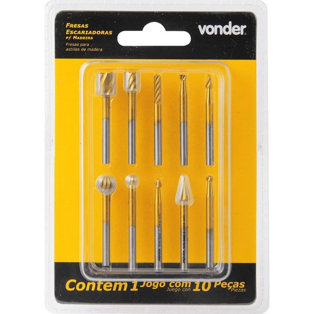 Jogo de Fresa Escareadora Com 10pcs HSS VONDER 35.99.039.010