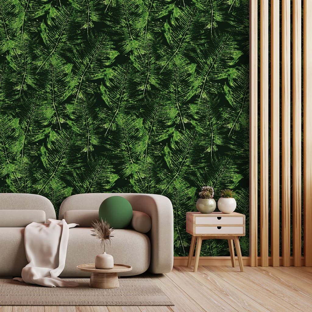 Papel de Parede Para Casa Folhas Verdes Muro Inglês Adesivo Lavável Para Quarto Escritório Sala