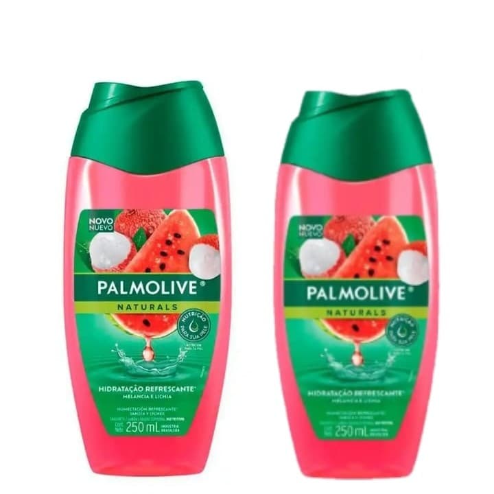 Kit c/2 Sabonete Liquido Palmolive 250ml Naturals Melancia e Lichia Hidratação Refrescante