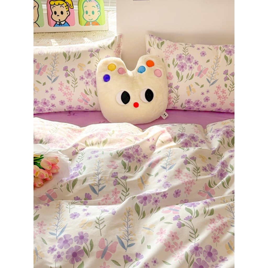 Cama conjunto de quatro peças algodão puro algodão 2024 novo estilo pequeno Floral colcha capa lençol conjunto de três p