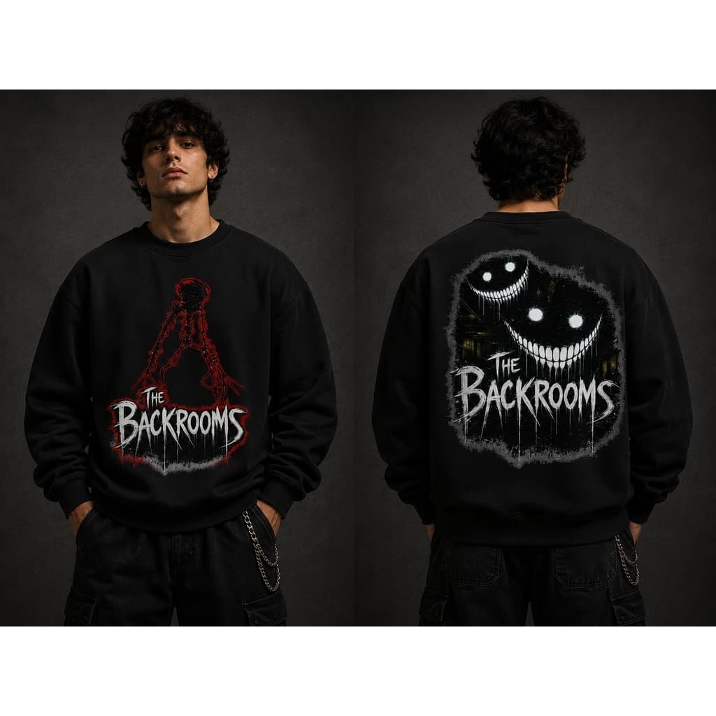 Moletom Casual "The Backrooms" Estampa Nas Costas 100% Algodão Envio Rápido