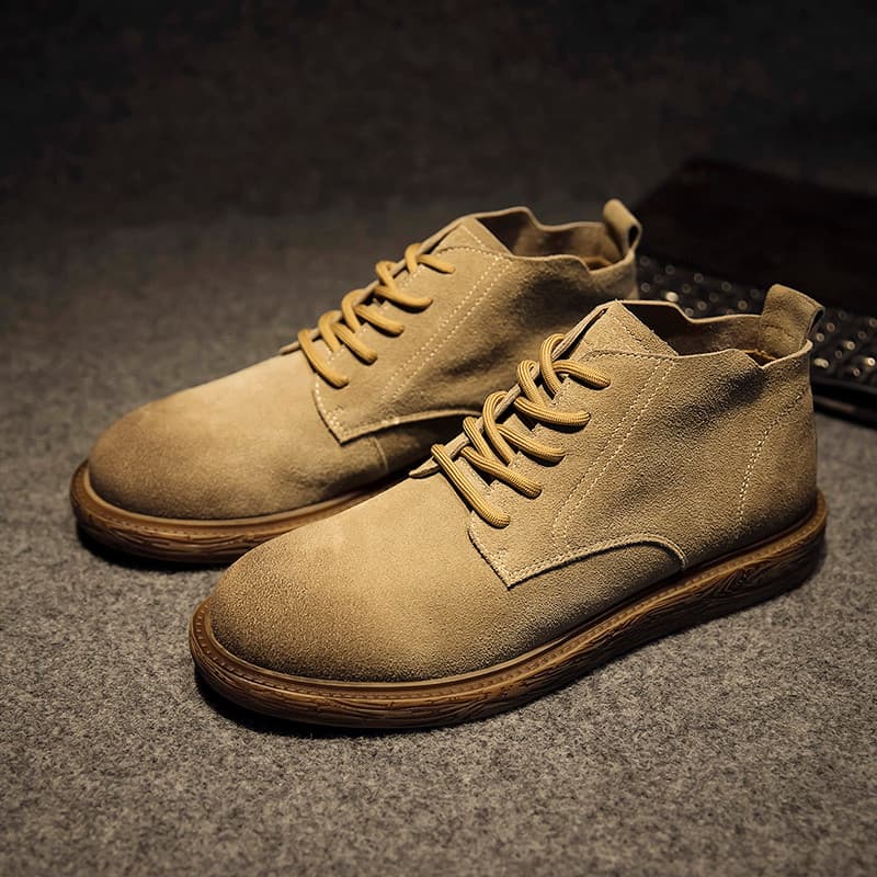 Martin botas masculinas primavera verão respirável camurça botas de couro genuíno estilo britânico Retro na moda botas c