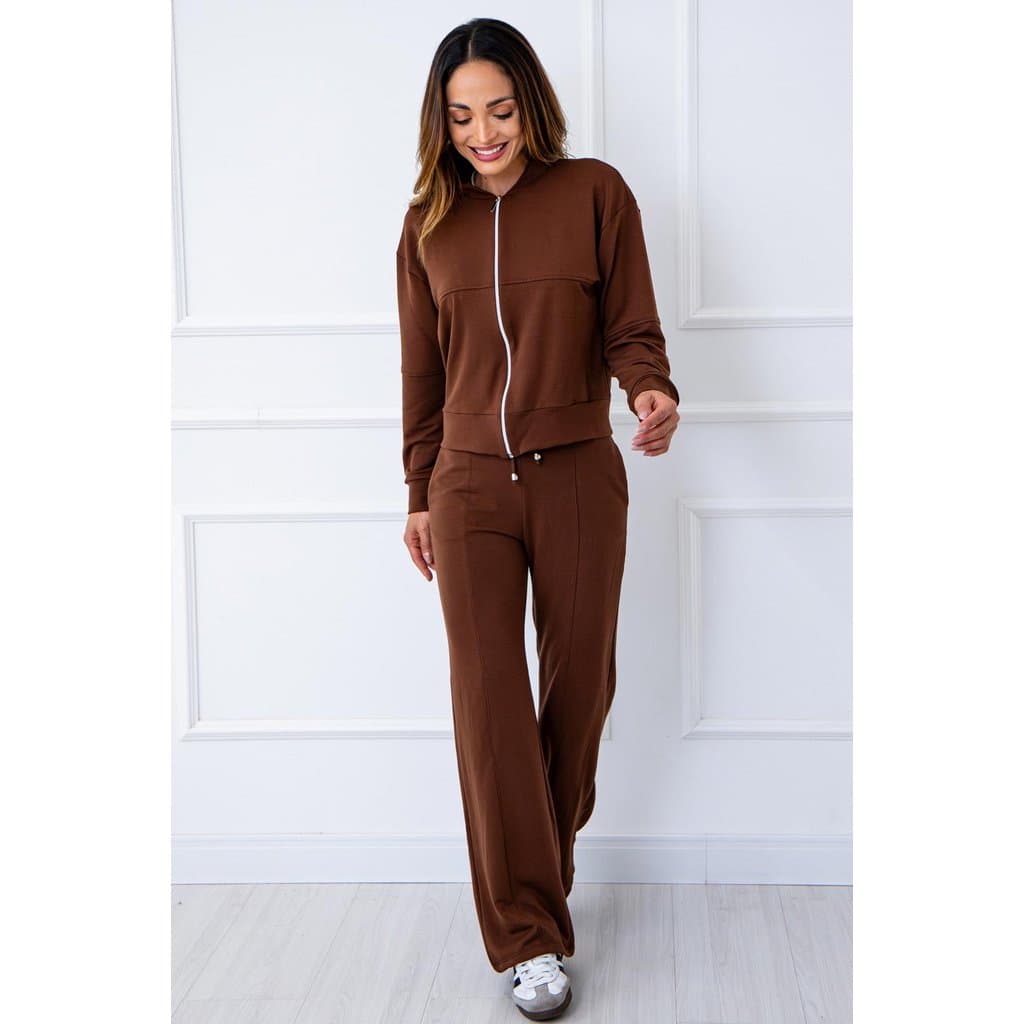 Conjunto Feminino Molecotton Jaqueta E Calça Pantalona Djeni | Livny