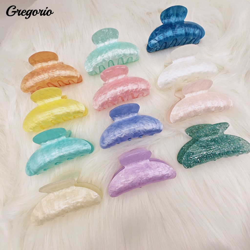 Hair Clip Clamp Large Geometric Claw Trendy Candy Color Accessory for Women Southeast Asian Favorite