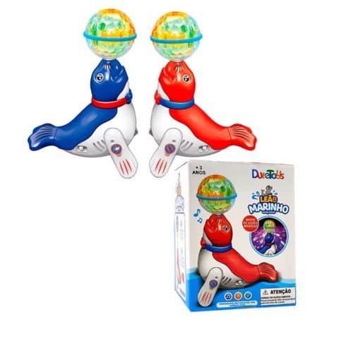 Leao Marinho Brinquedo Musical Rotacao 360 Graus Luzes Interativo Diversao Infantil