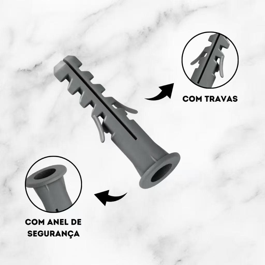 Kit 50 Buchas de Nylon para Parede Fixação Segura Alta Resistência para Concreto Tijolo Drywall