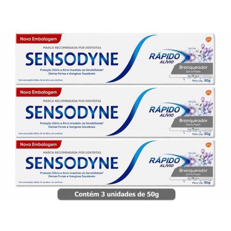 Kit com 03un Creme Dental Sensodyne 50g