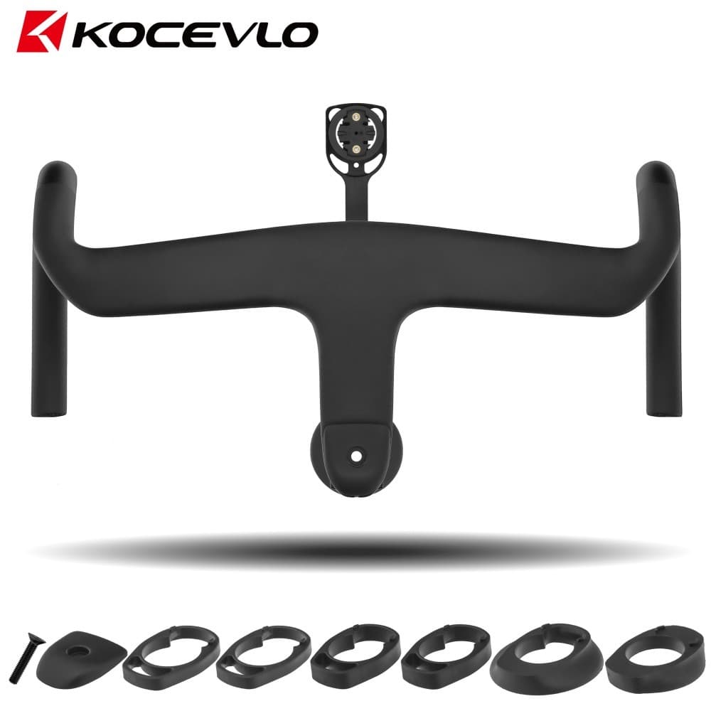 KOCEVLO Estrada AERO Guiador Integrado De Carbono Para Garfo De 28.6mm Com Espaçadores Ciclismo Cabos Internos Barstem