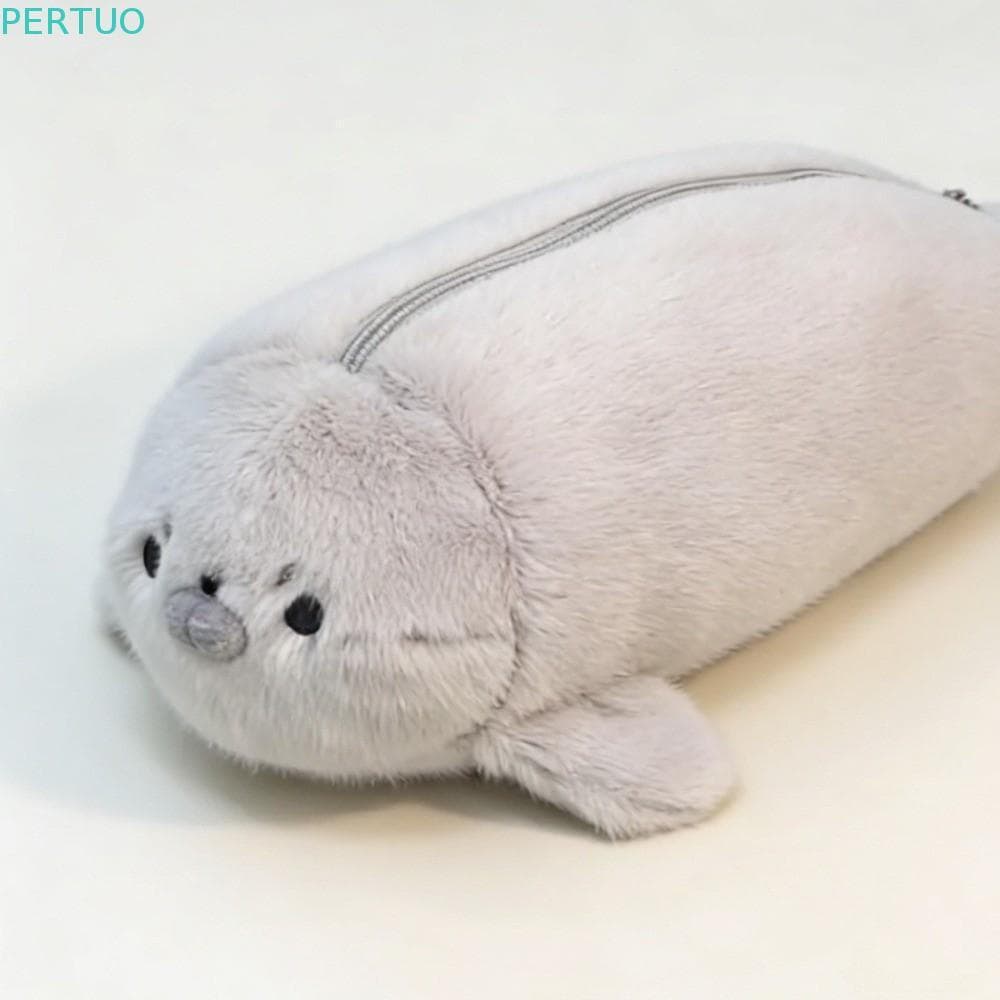 PERTUO Estojo Pequeno Com Selo , Material De Pelúcia , Bolsa Para Caneta De Boneca Vedação De Grande Capacidade , Animal
