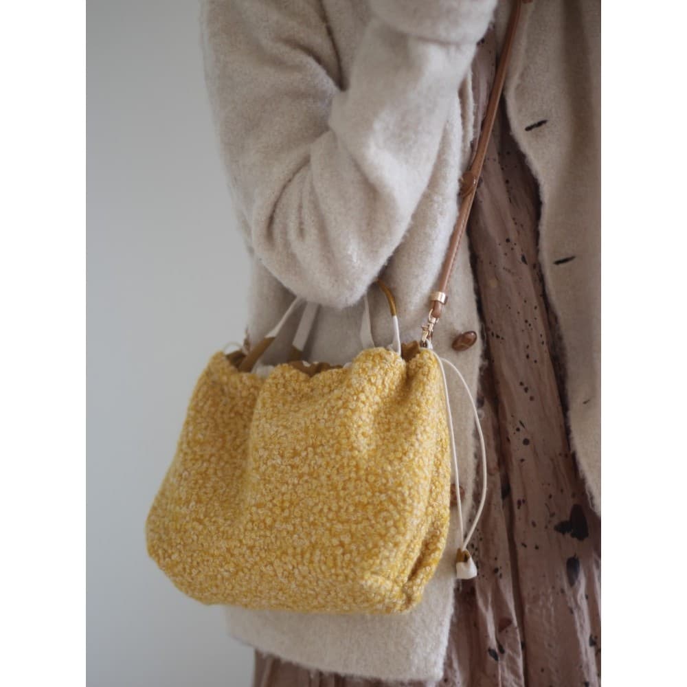 Campo de trigo impressão de lã cordão dois propósitos bolsa bolsa mensageiro estilo Xiaoxiang arte Retro