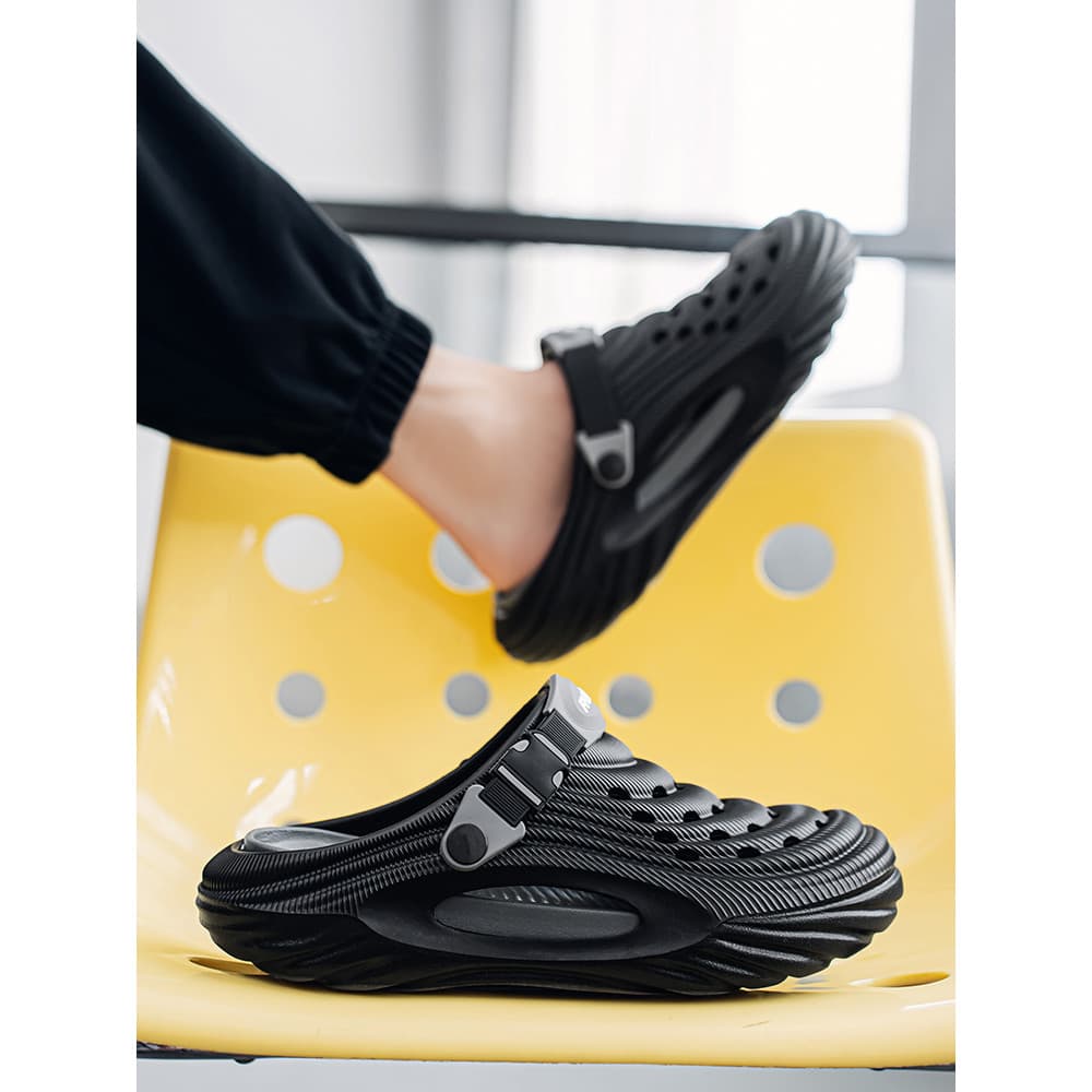 Sapatos de verão com sola grossa para dirigir sandálias de dupla utilização chinelos para uso externo chinelos com sola
