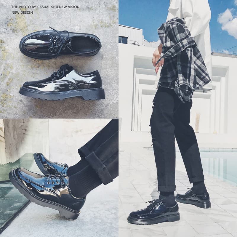 Primavera sapatos de couro masculino versão coreana na moda negócios Formal Wear preto All-Match sapatos da moda masculi