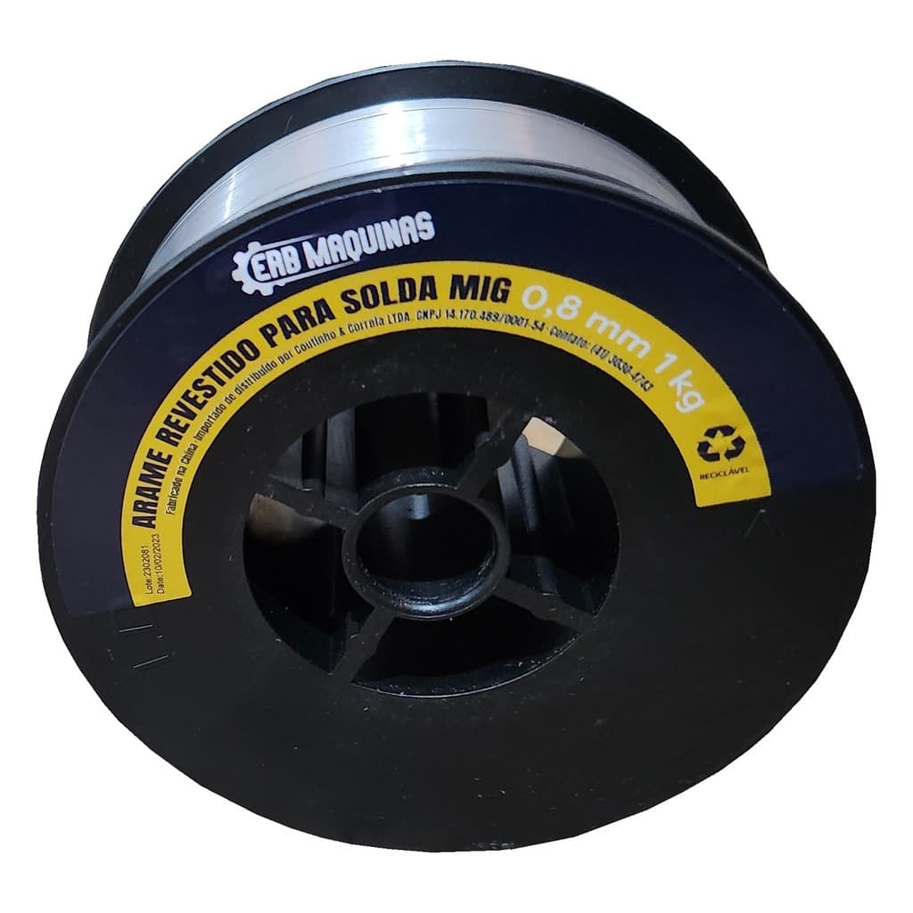 Arame de Solda 1kg 0.8mm Para Maquina Mig Sem Gás Erbmaquinas