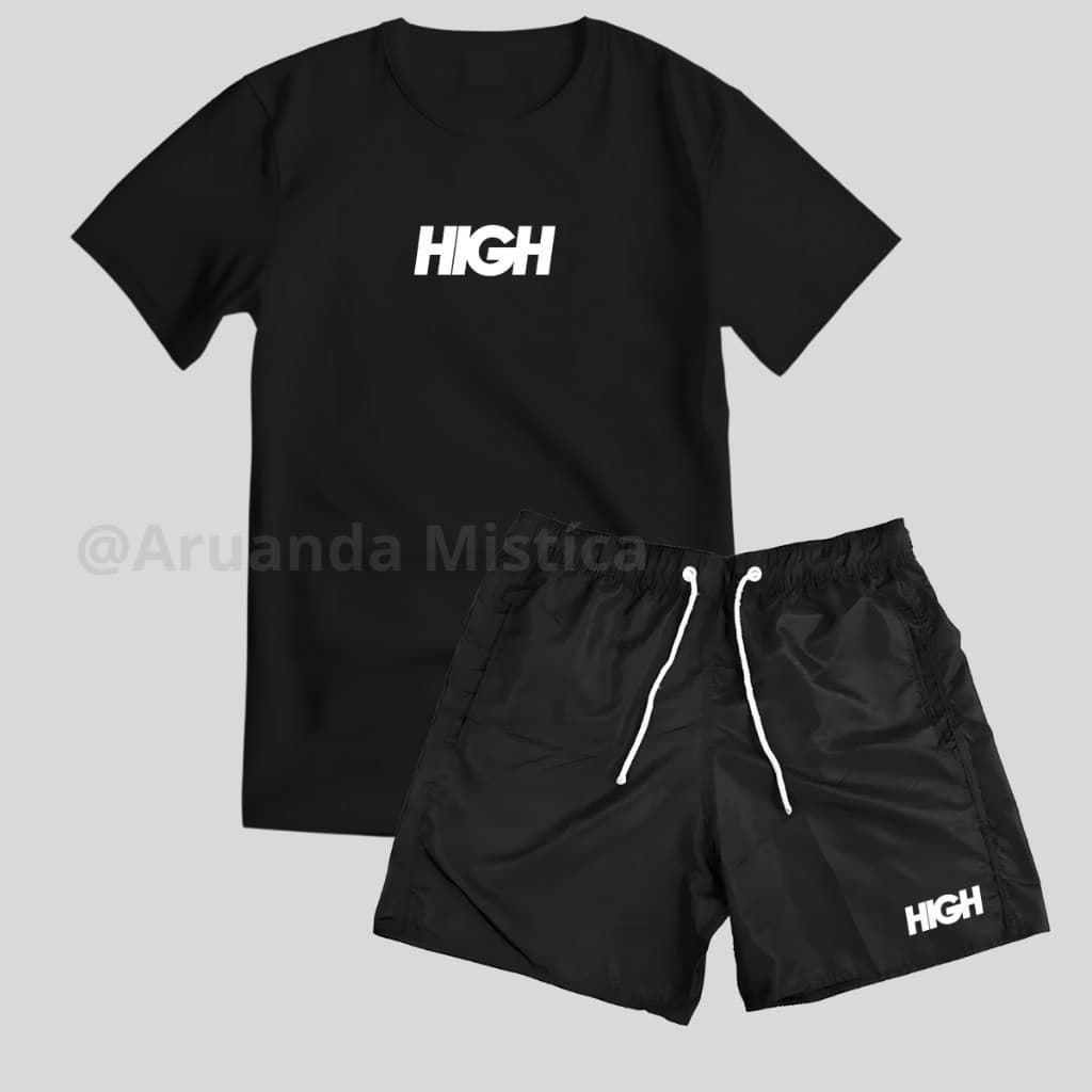 Kit Conjunto Mauricinho Camiseta 100% Algodão e Bermuda Tactel Envio Imediato