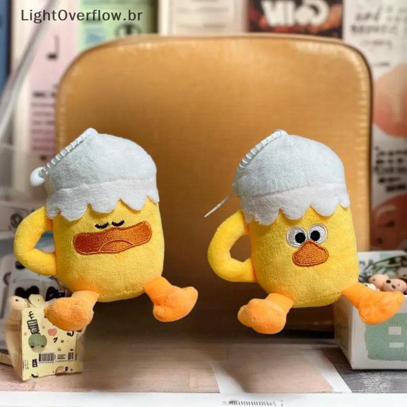 Chaveiro De Pelúcia Fofo De Desenho Animado Beer Du Funnny Criativo Amarelo Boneca Bapa Pingente Acessórios De Decoração
