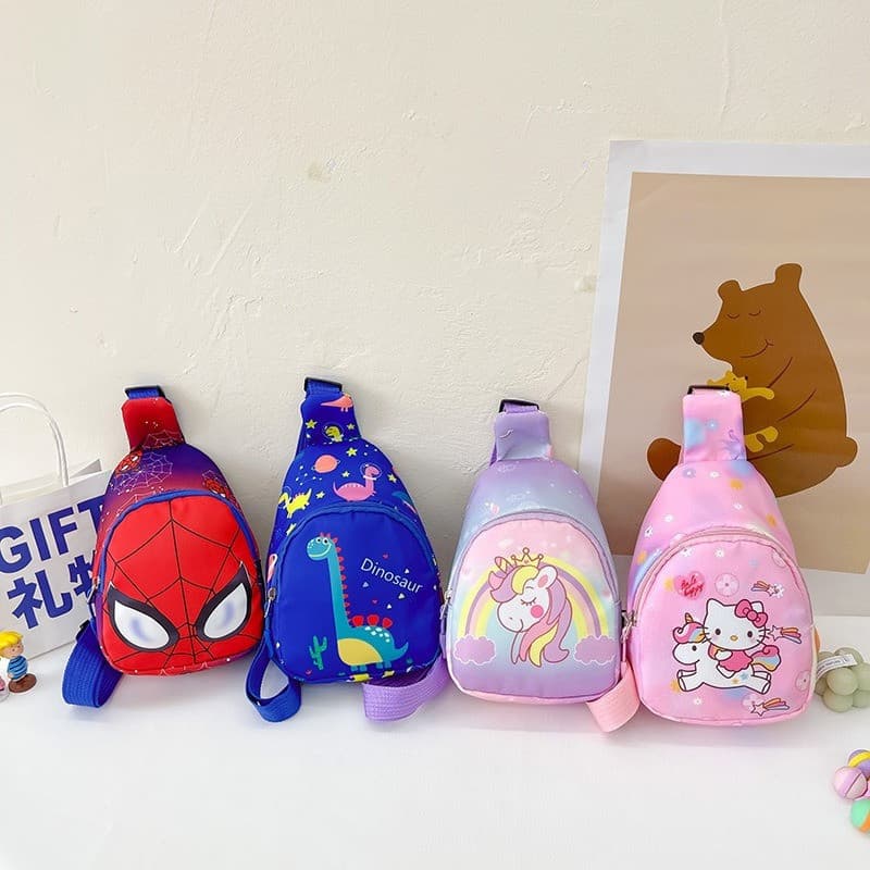 Bolsa Crossbody Infantil Estampada De Desenho Animado , De Ombro Ajustável Durável À Prova D'água Para Meninos E Meninas