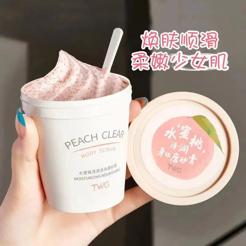 Genuíno quente] TWG Pêssego Clear Body Scrub Pele Limpa Pêssego Sorvete Esfoliante Feminino