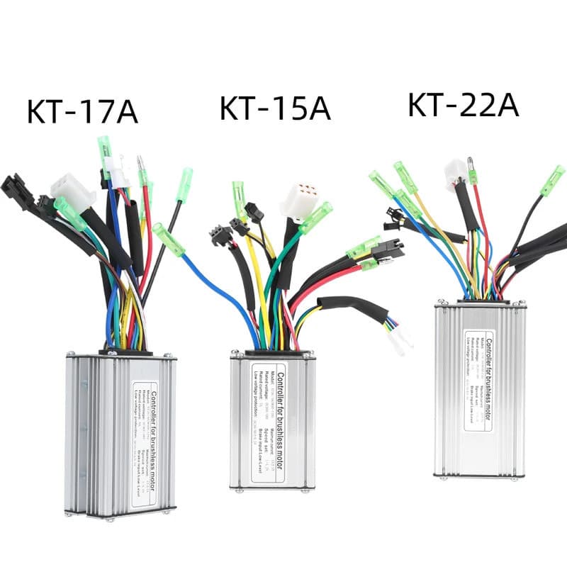 Controlador KT para Bicicleta Elétrica 36V/48V 9 Tubos Onda Quadrada 15A/17A/22A para Kit de Conversão de Motor de E-bik