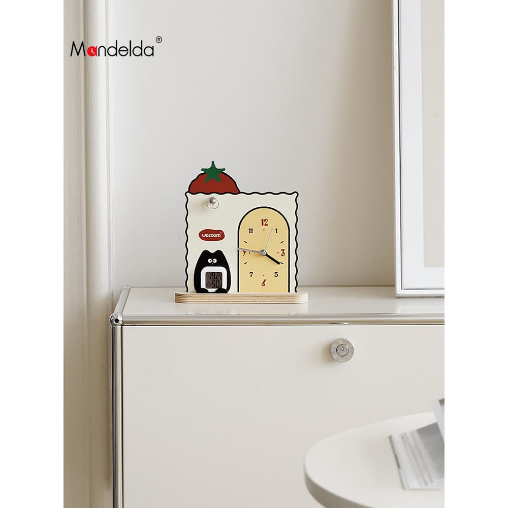Mandelda marca coreana sala de estar temperatura umidade mesa decoração entrada criativo relógio decoração mesa