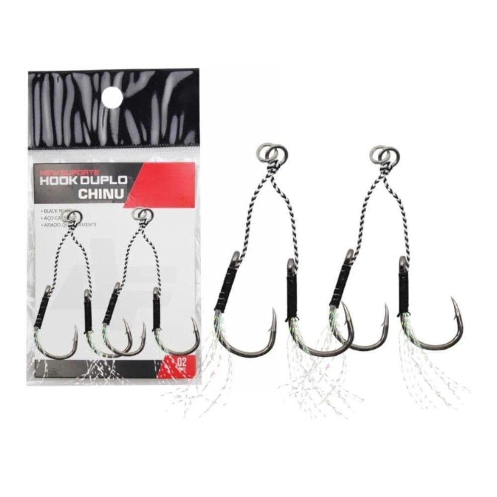 Anzol Albatroz New Suporte Hook Duplo Chinu 9# - 2pcs /  4anzois