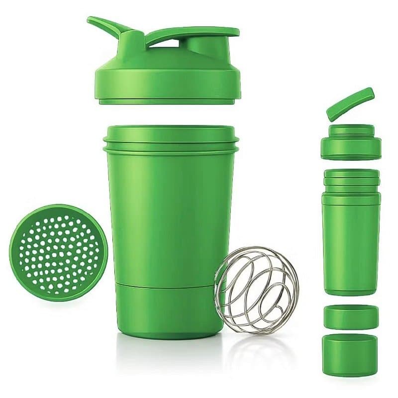 🥤 COQUETELEIRA Shaker 500ML COM 3 COMPARTIMENTOS, esfera misturadora e peneirinha