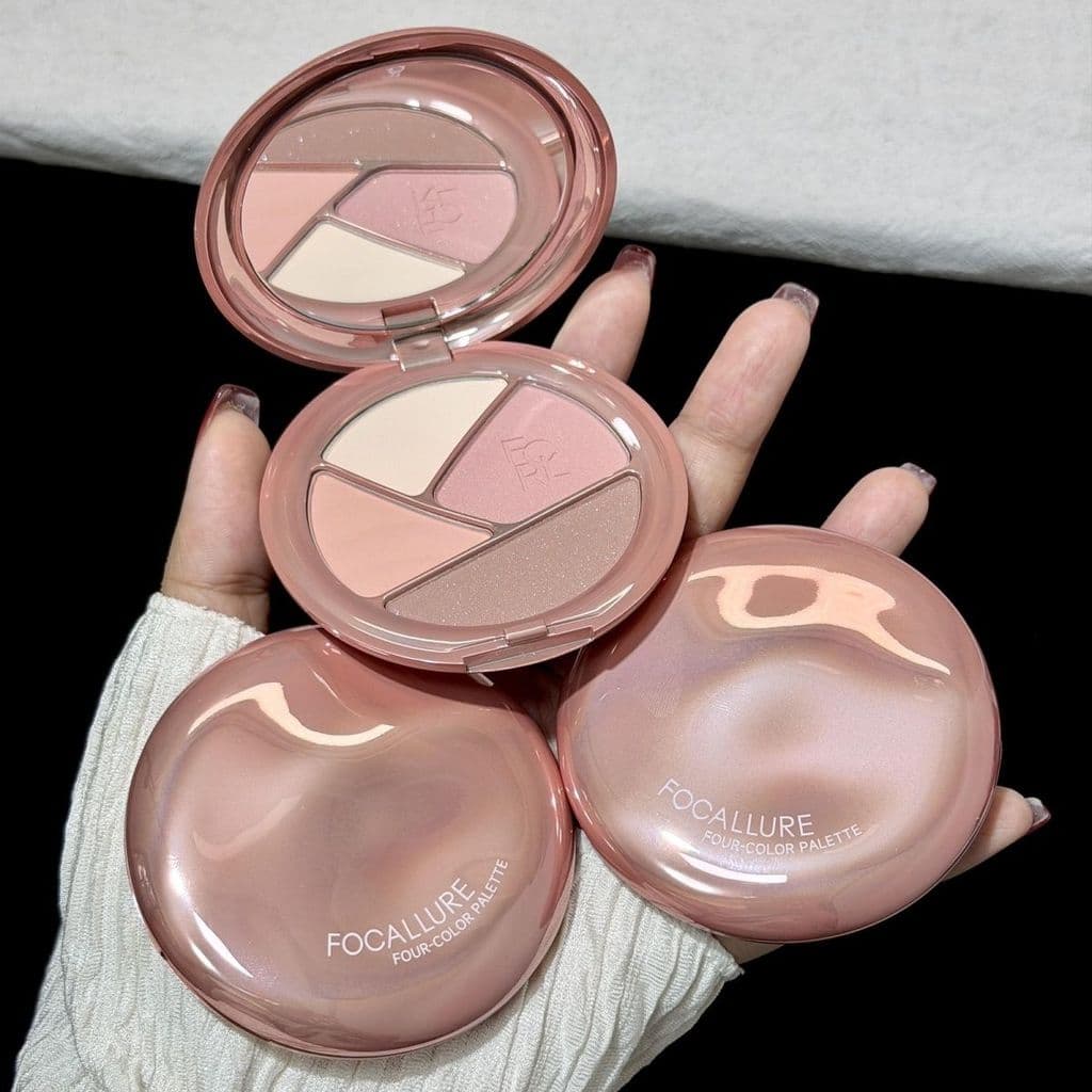 Feiluer sombra de quatro cores cor terra pérola fosco lantejoulas estroboscópicas deitado bicho da seda Blush diário Com